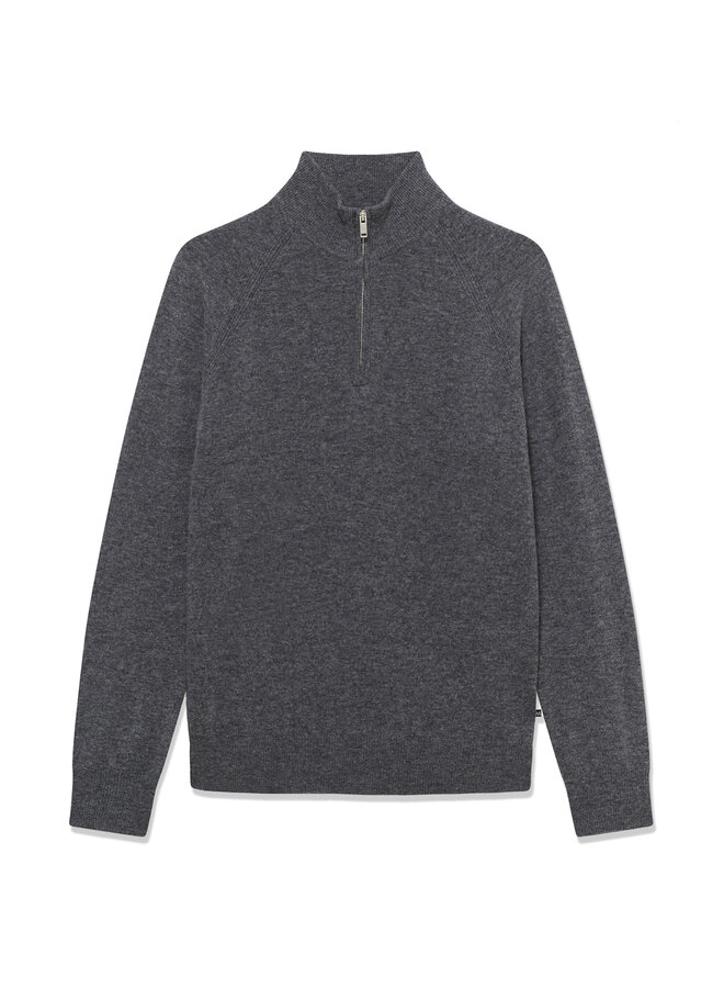 Tricot Matinique Hellson à col montant à zip gris