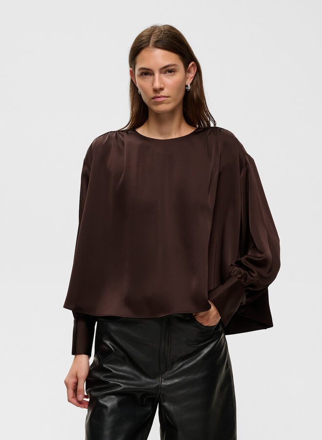 Blouse InWear Olive satinée brun chocolat