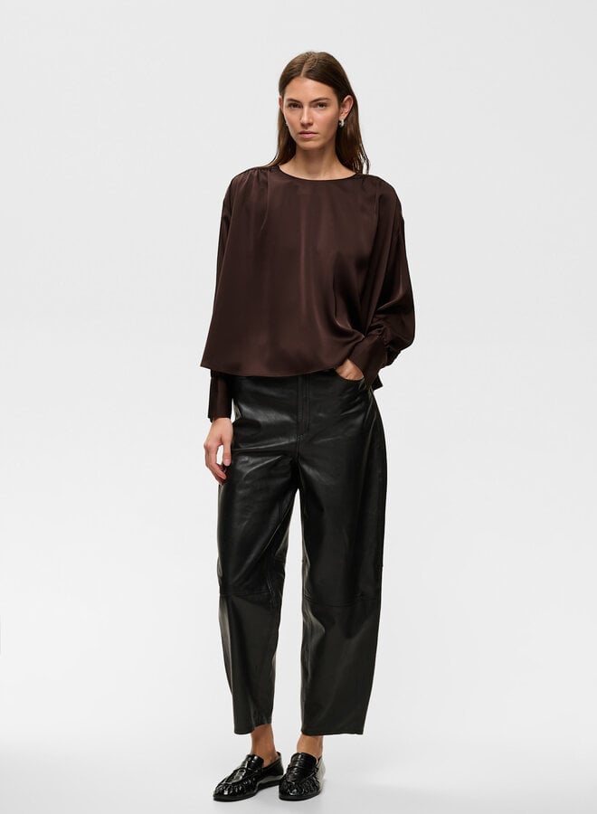 Blouse InWear Olive satinée brun chocolat
