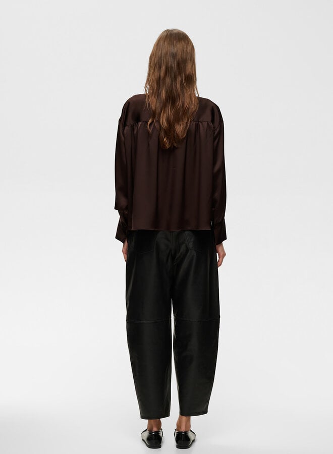Blouse InWear Olive satinée brun chocolat