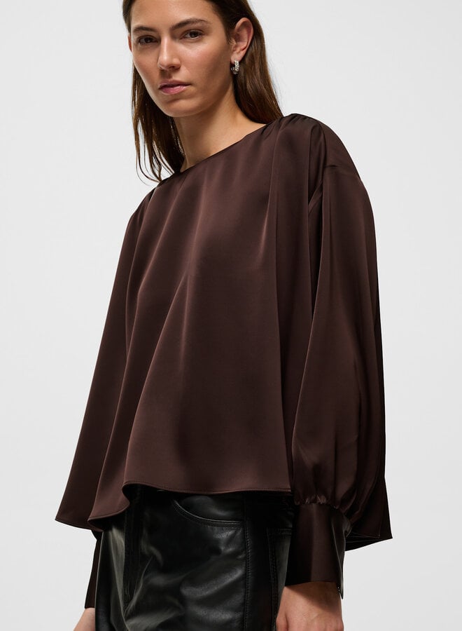 Blouse InWear Olive satinée brun chocolat