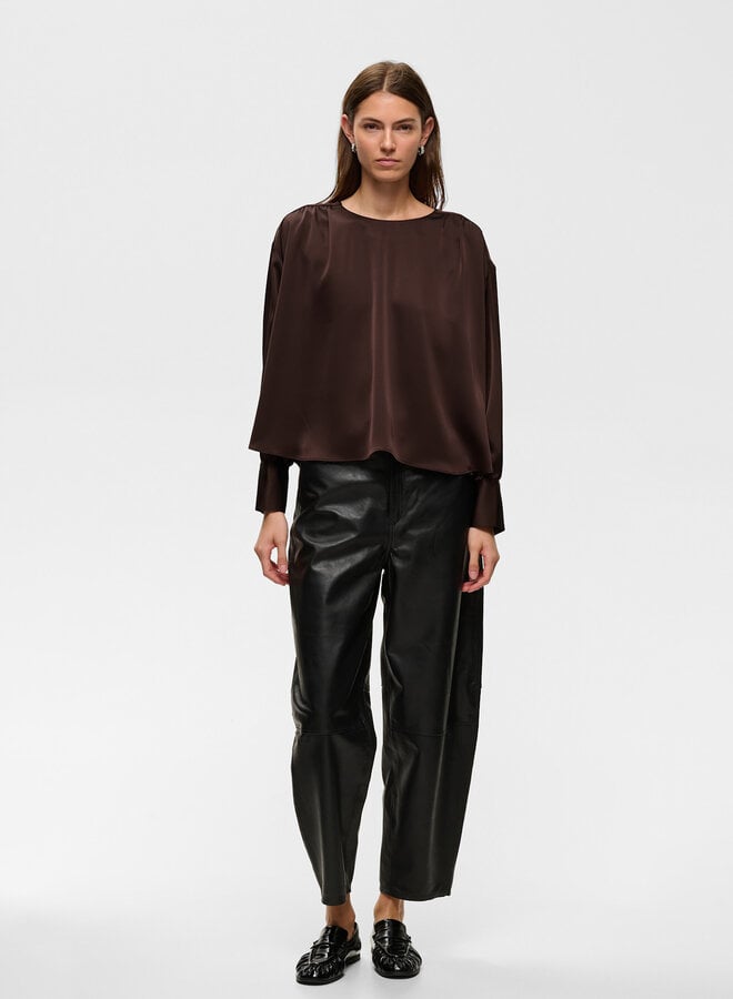 Blouse InWear Olive satinée brun chocolat