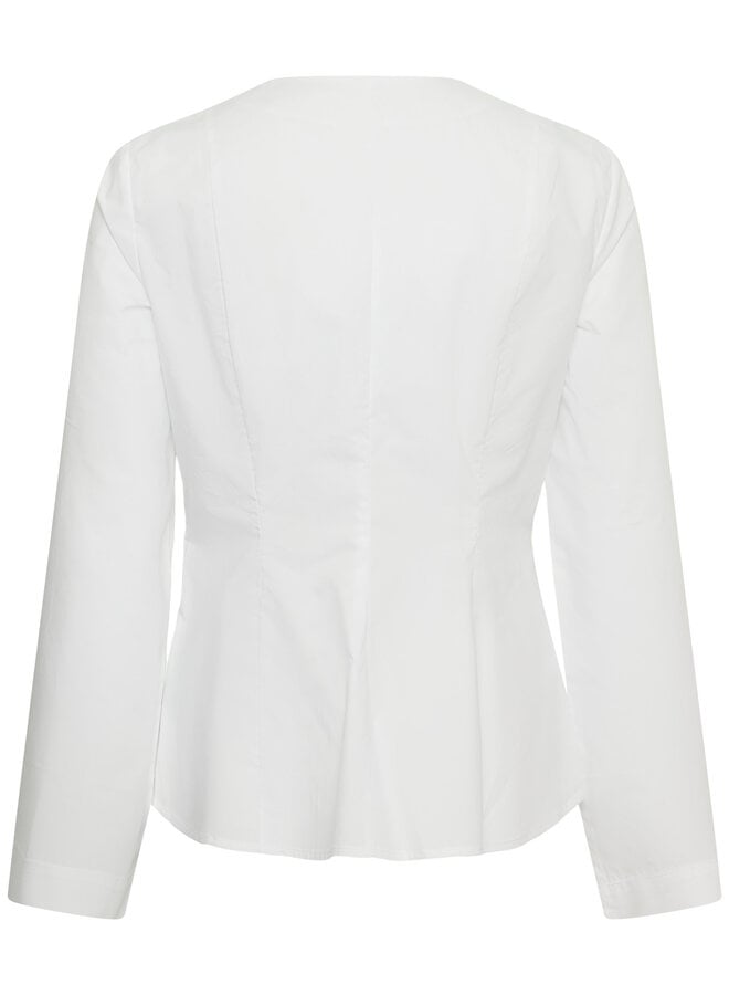 Blouse InWear Olsen ajustée à col V à boutons argent blanche
