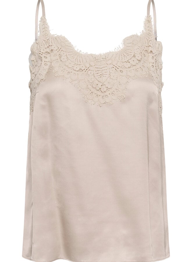 Camisole InWear Orah à bretelles & dentelle beige rosé
