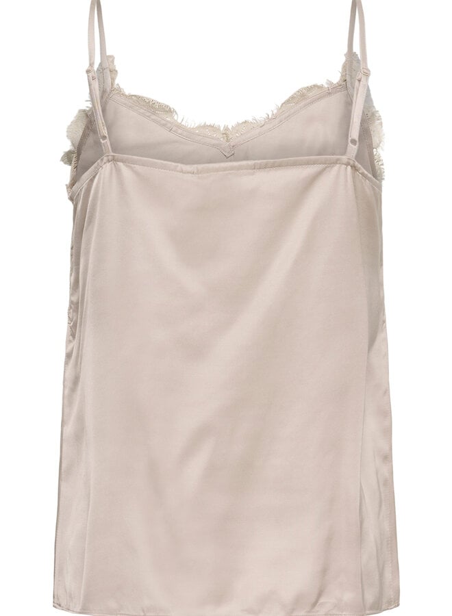 Camisole InWear Orah à bretelles & dentelle beige rosé