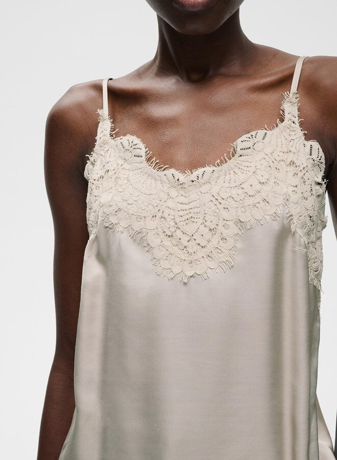 Camisole InWear Orah à bretelles & dentelle beige rosé