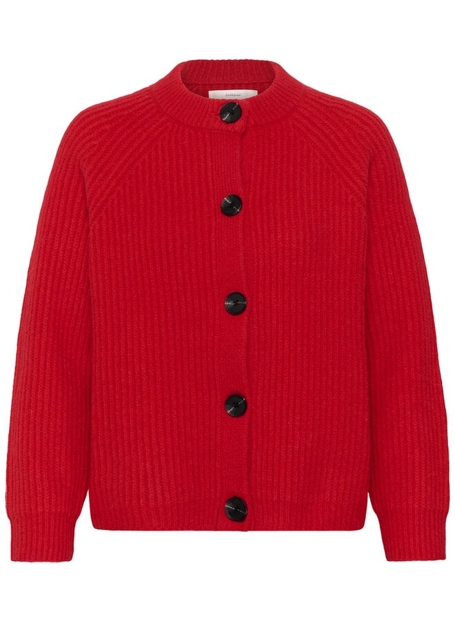 Cardigan InWear Priska à col rond boutonné rouge baie de Goji