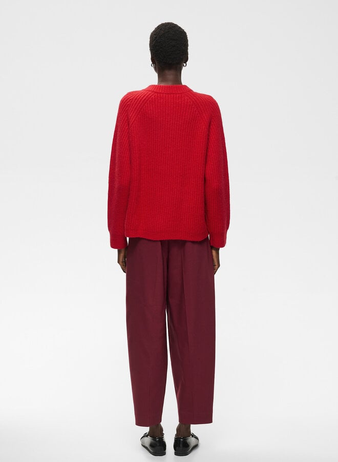 Cardigan InWear Priska à col rond boutonné rouge baie de Goji