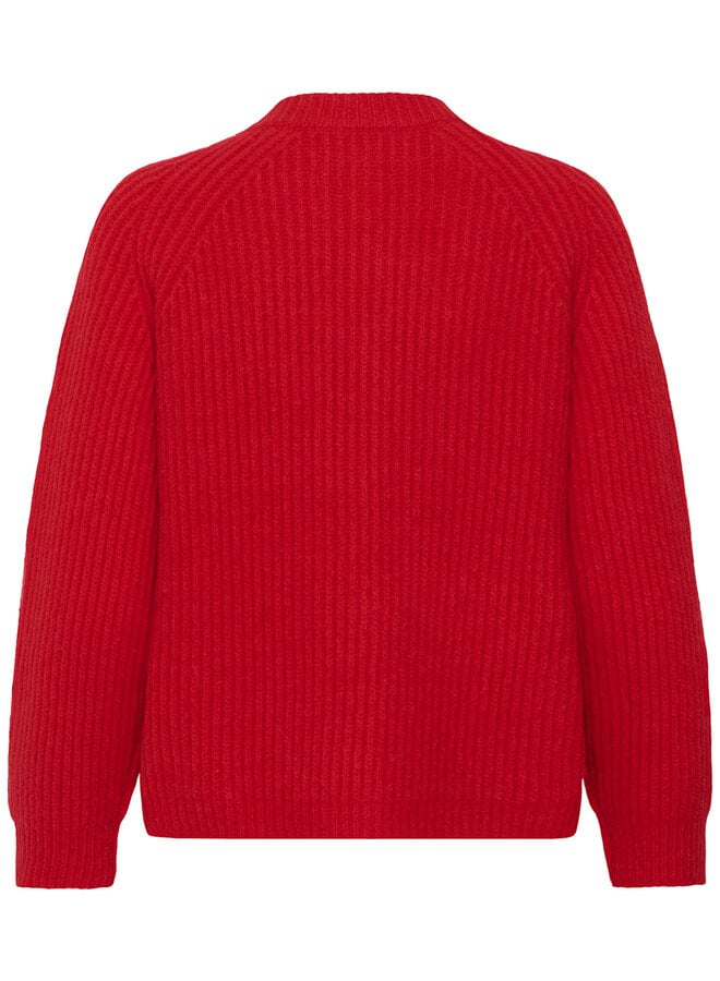 Cardigan InWear Priska à col rond boutonné rouge baie de Goji