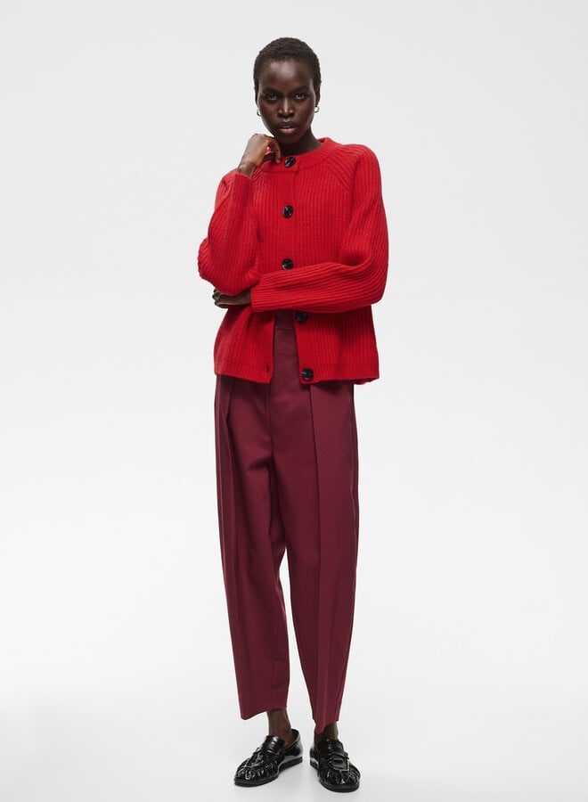 Cardigan InWear Priska à col rond boutonné rouge baie de Goji