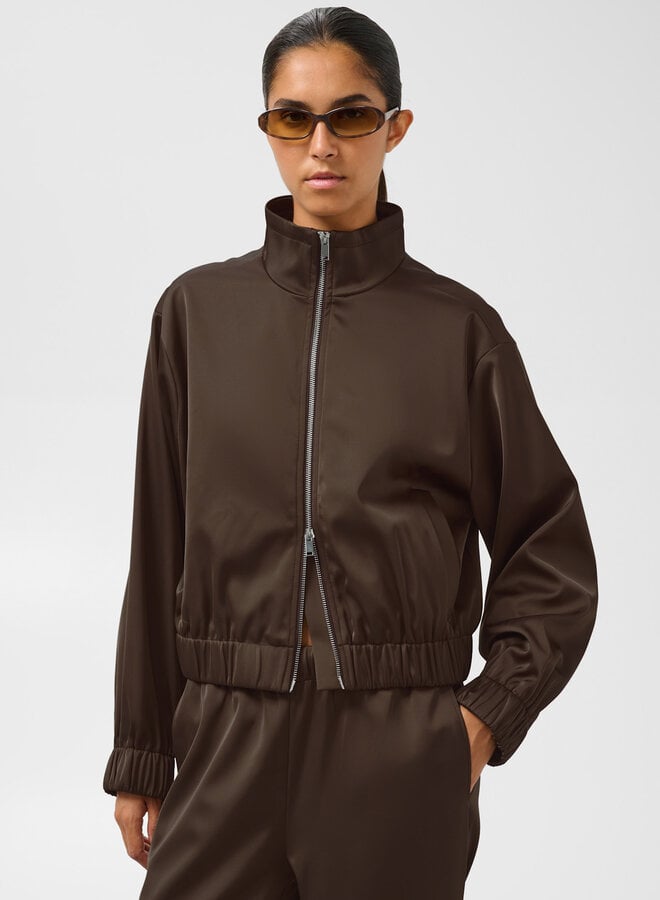 Jacket bomber Soaked Plata satiné brun chocolat