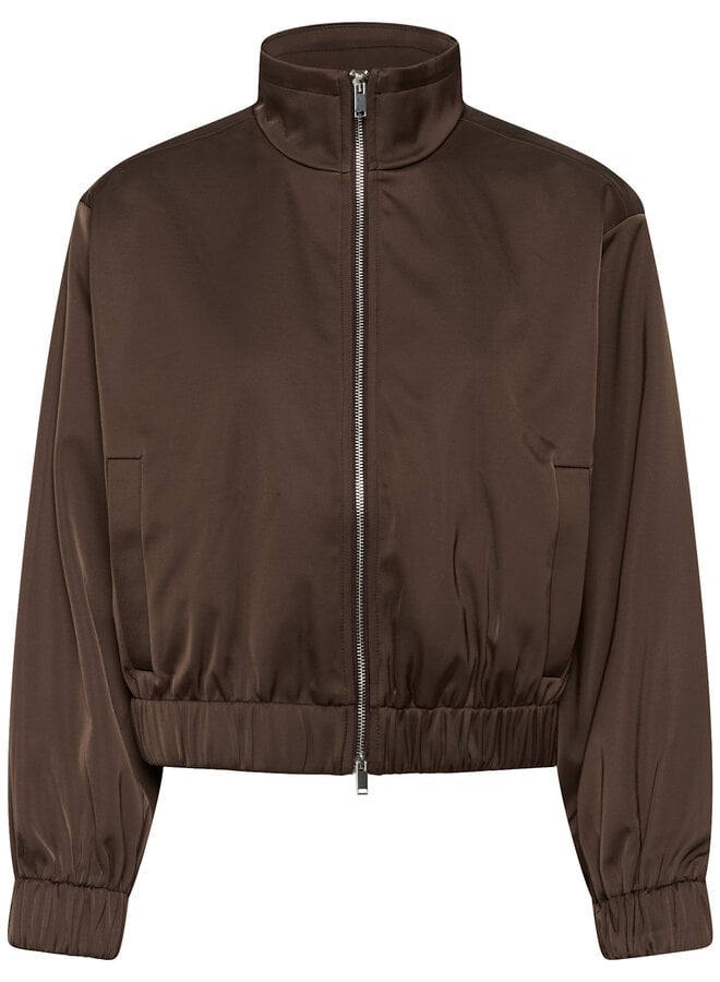 Jacket bomber Soaked Plata satiné brun chocolat