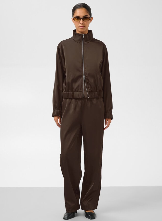 Jacket bomber Soaked Plata satiné brun chocolat