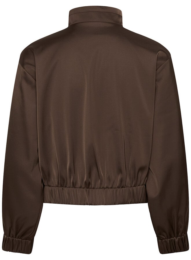 Jacket bomber Soaked Plata satiné brun chocolat