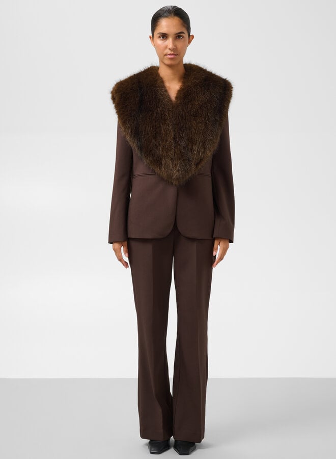 Collerette Soaked Bayle en fausse fourrure brune