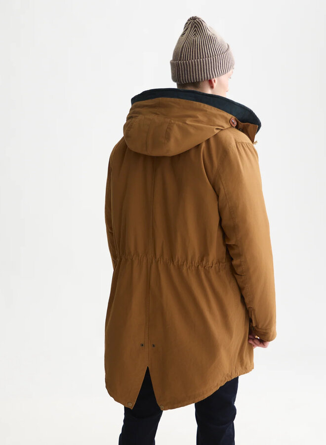 Manteau parka Scotch & Soda mi-long à capuche jaune dijon