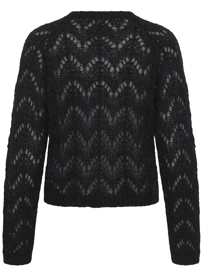 Cardigan Part Two Dinah en mohair ajouré noir