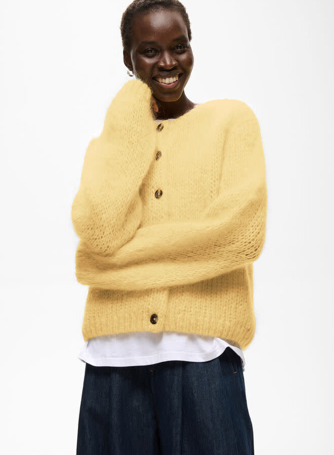 Cardigan InWear Jetra en mohair jaune