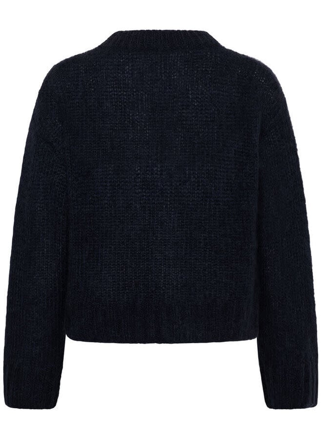 Tricot Part Two Sille en mohair bleu marine