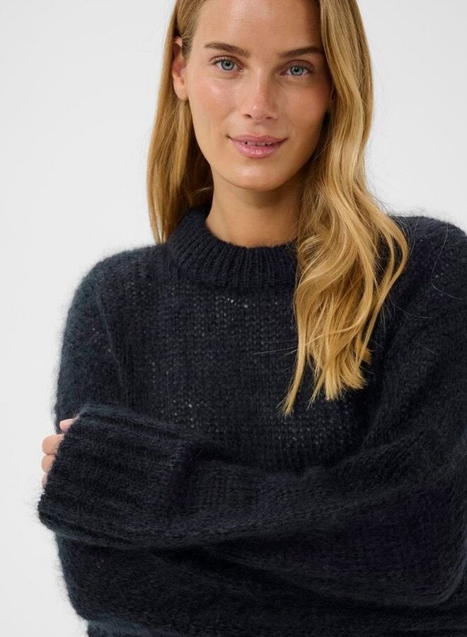 Tricot Part Two Sille en mohair bleu marine