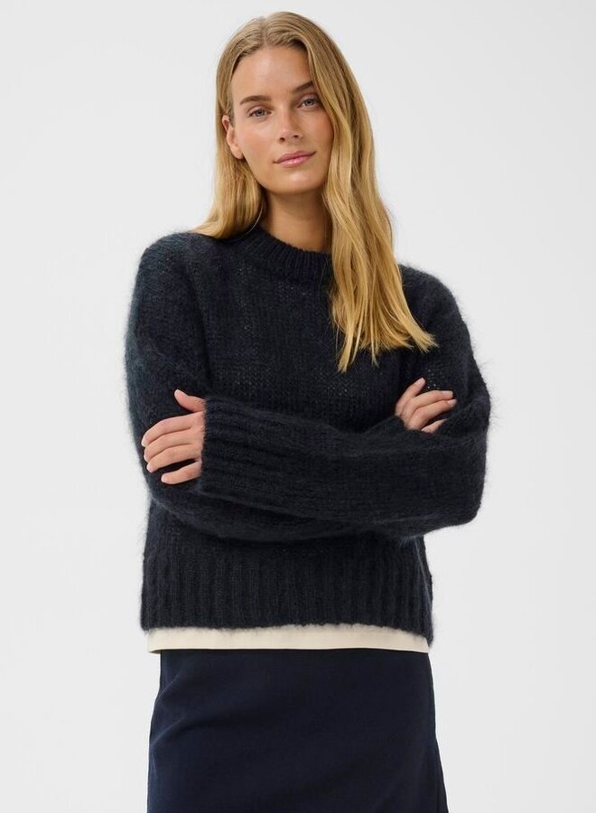 Tricot Part Two Sille en mohair bleu marine