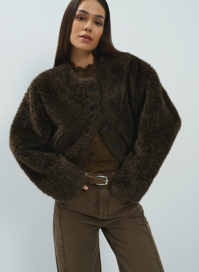 Ceinture Yaya en cuir brune & boucle argent