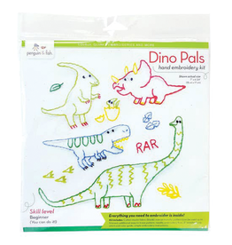 Penguin and Fish Dino Pals Embroidery Kit for Beginners