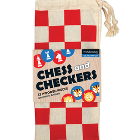 Mudpuppy Chess & Checkers Geometric Animals Game