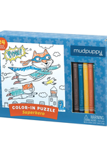 Mudpuppy Superhero Color-In 24 Piece Puzzle