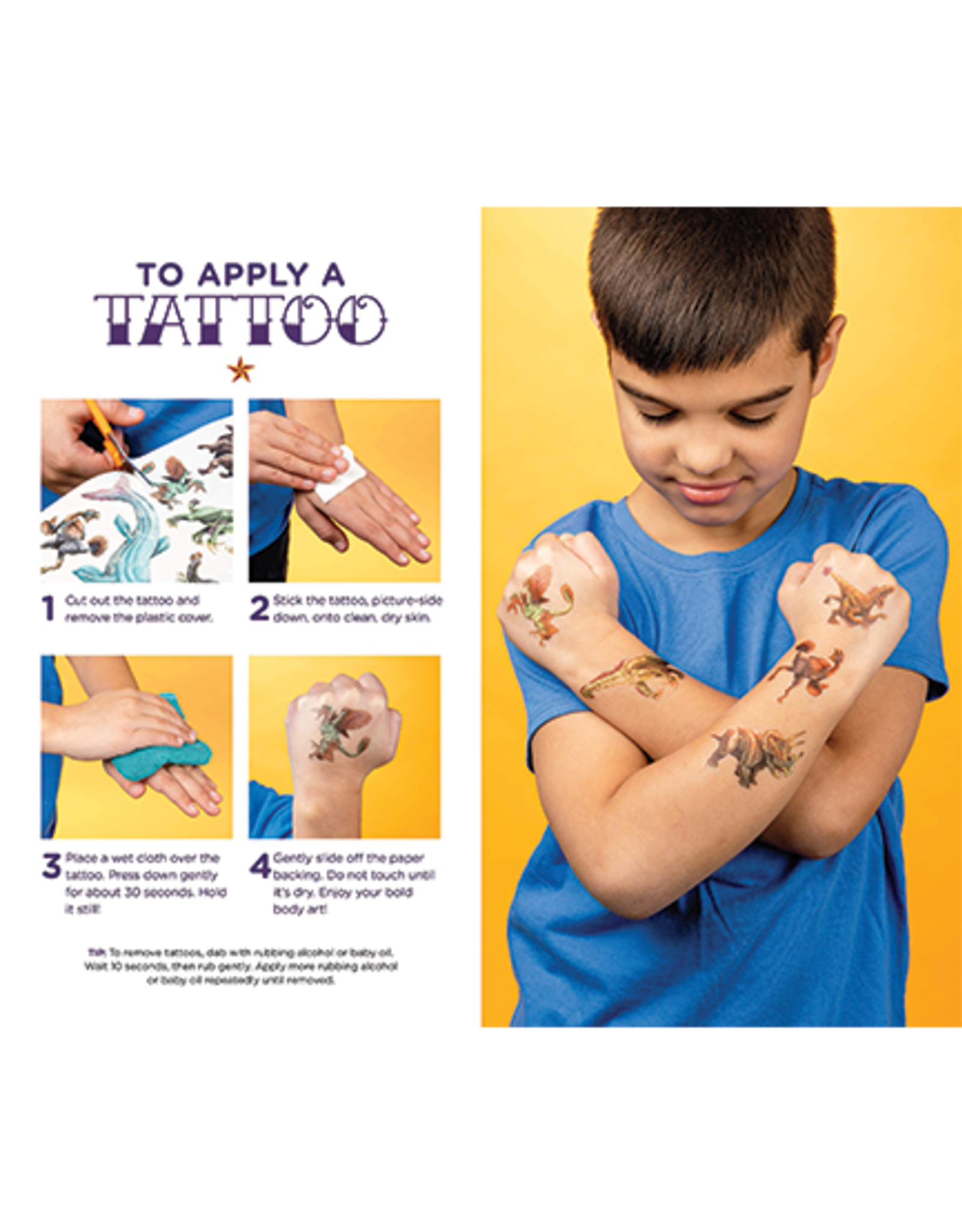 Roaring, Rumbling Tattoo Dinosaurs: 50 Temporary Tattoos That Teach