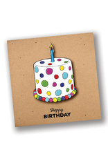 "Happy Birthday" Polka Dot Cake Card