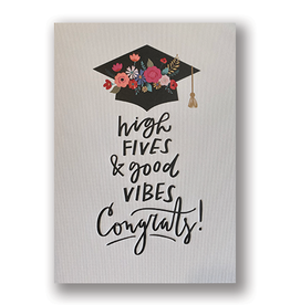 "High Fives & Good Vibes" Graduation Card