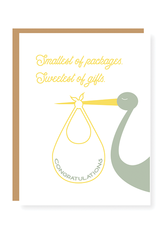 "Smallest of Packages, Sweetest of Gifts" New Baby Card