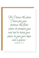 "For I know the plans I have for you" Card