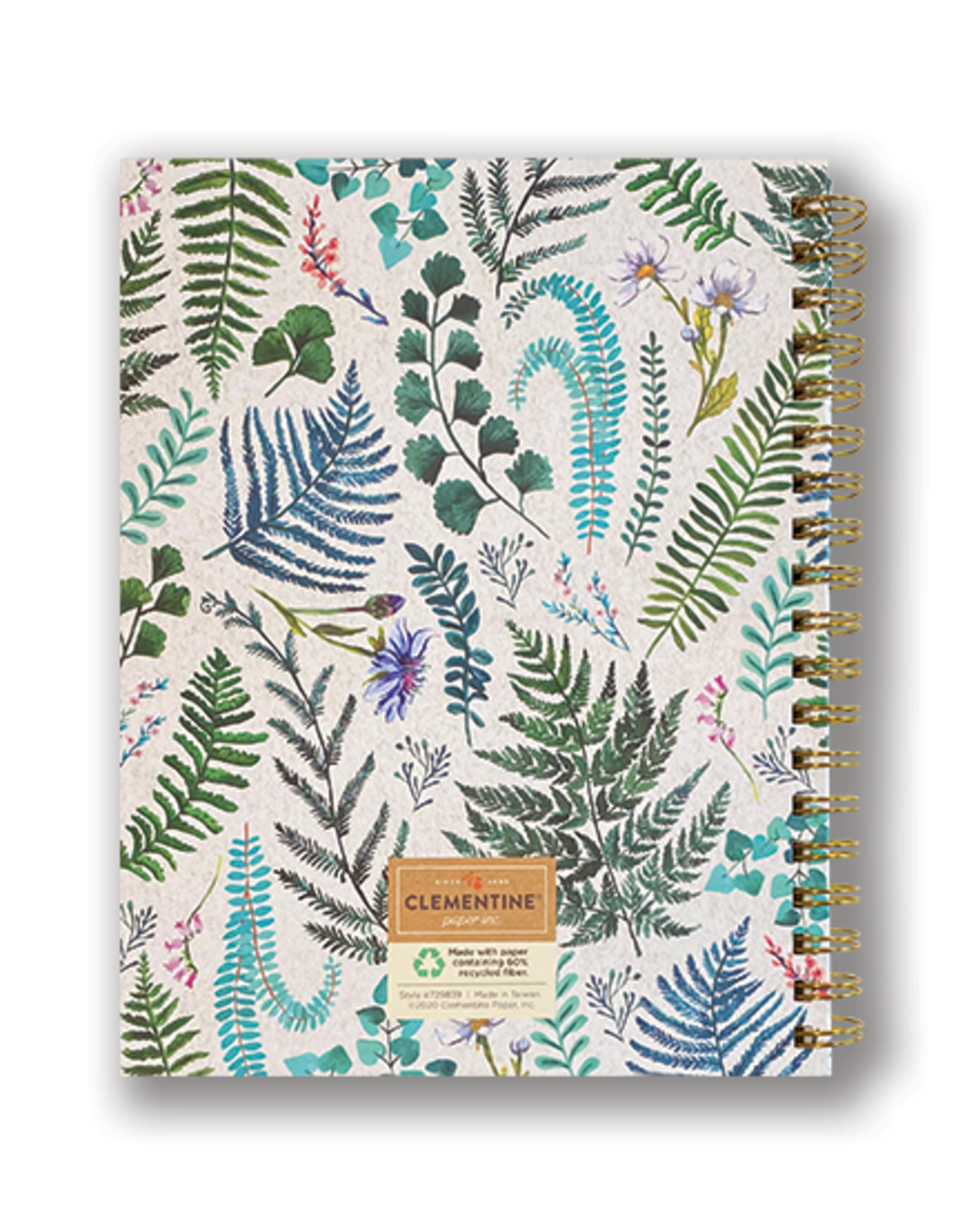 "Notes" Fern & Floral Spiral Journal