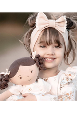 Tikiri Cecilia Brown Hair Doll in Cream Linen Dress, 17"