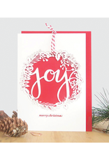 "Joy" Christmas Wreath Card, 3D Papercut