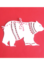 "Bear" Christmas Wreath Card, 3D Papercut