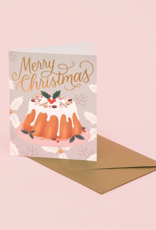 "Merry Christmas" Dessert Card in Silver