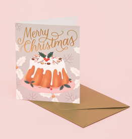 "Merry Christmas" Dessert Card in Silver