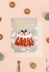 "Merry Christmas" Dessert Card in Silver