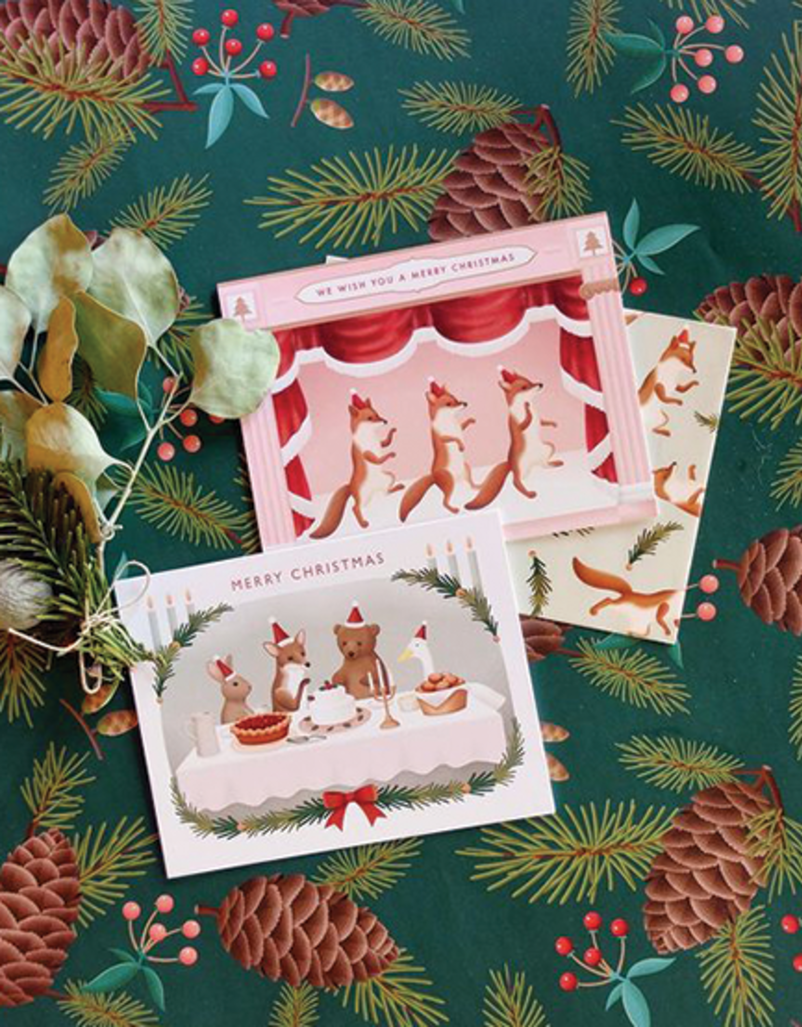 "Merry Christmas" Animal Dinner Party Card