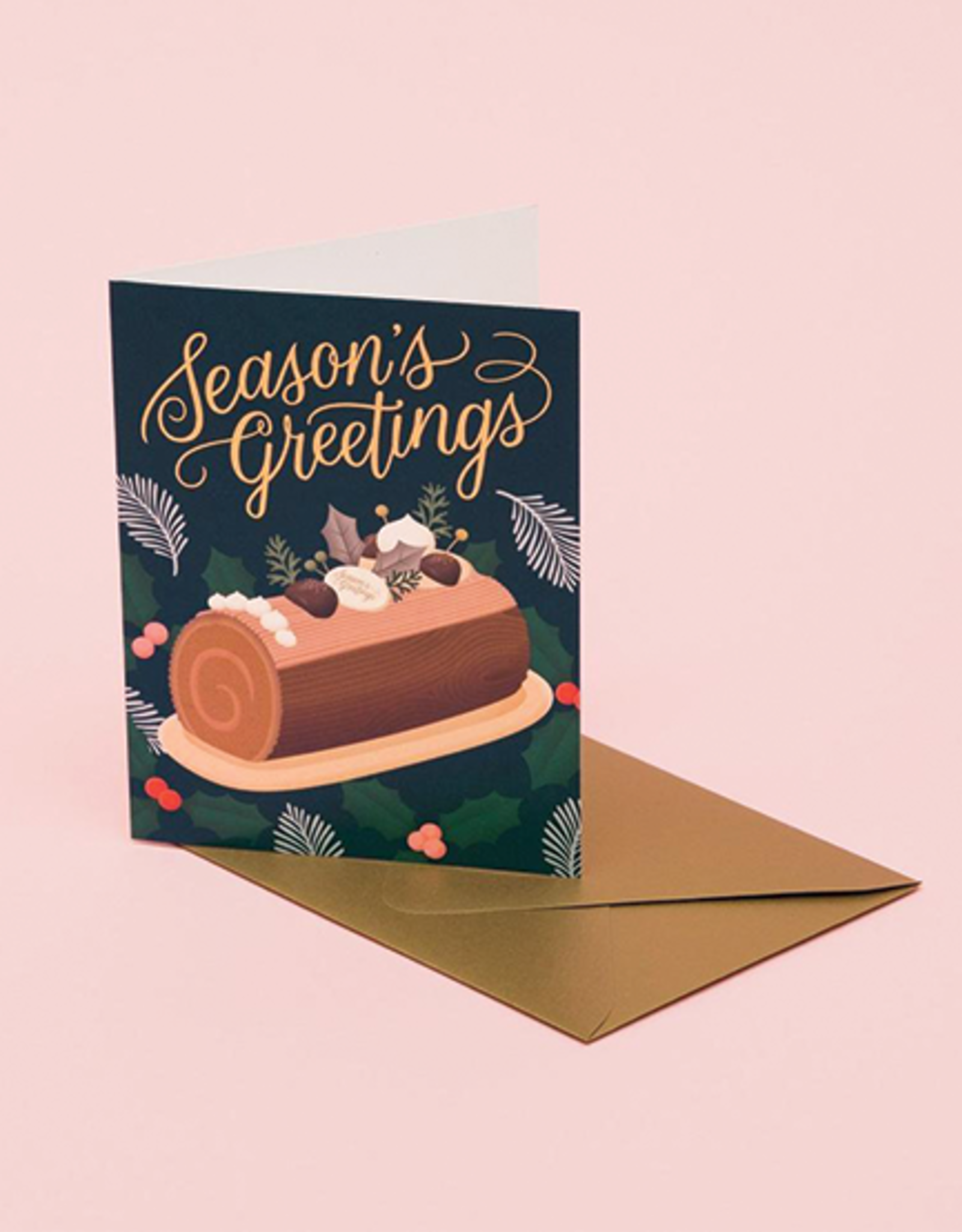 "Season's Greetings" Bûche de Noël Card