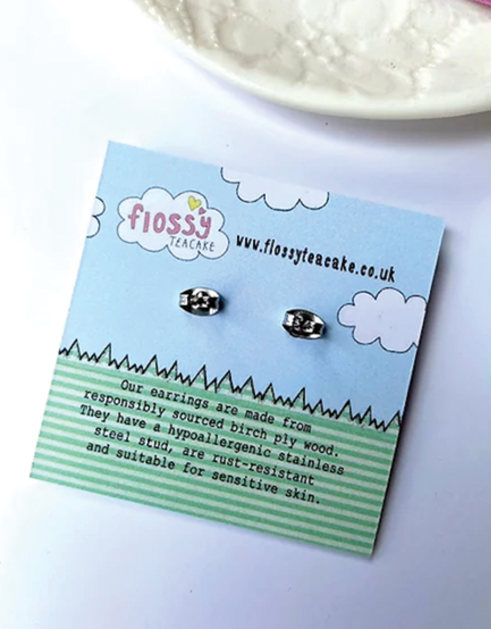Flossy Teacake Daisy Wooden Earrings