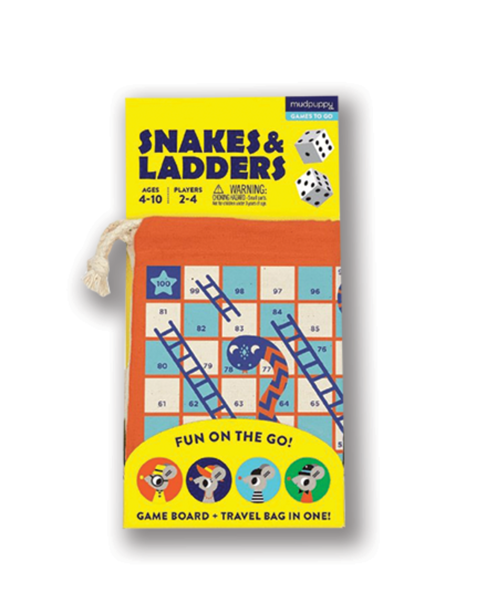 Mudpuppy Snakes & Ladders Travel Game