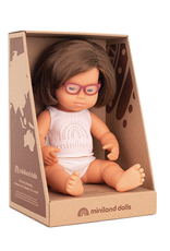 Baby Euro Downs Syndrome, Glasses, Girl  15"
