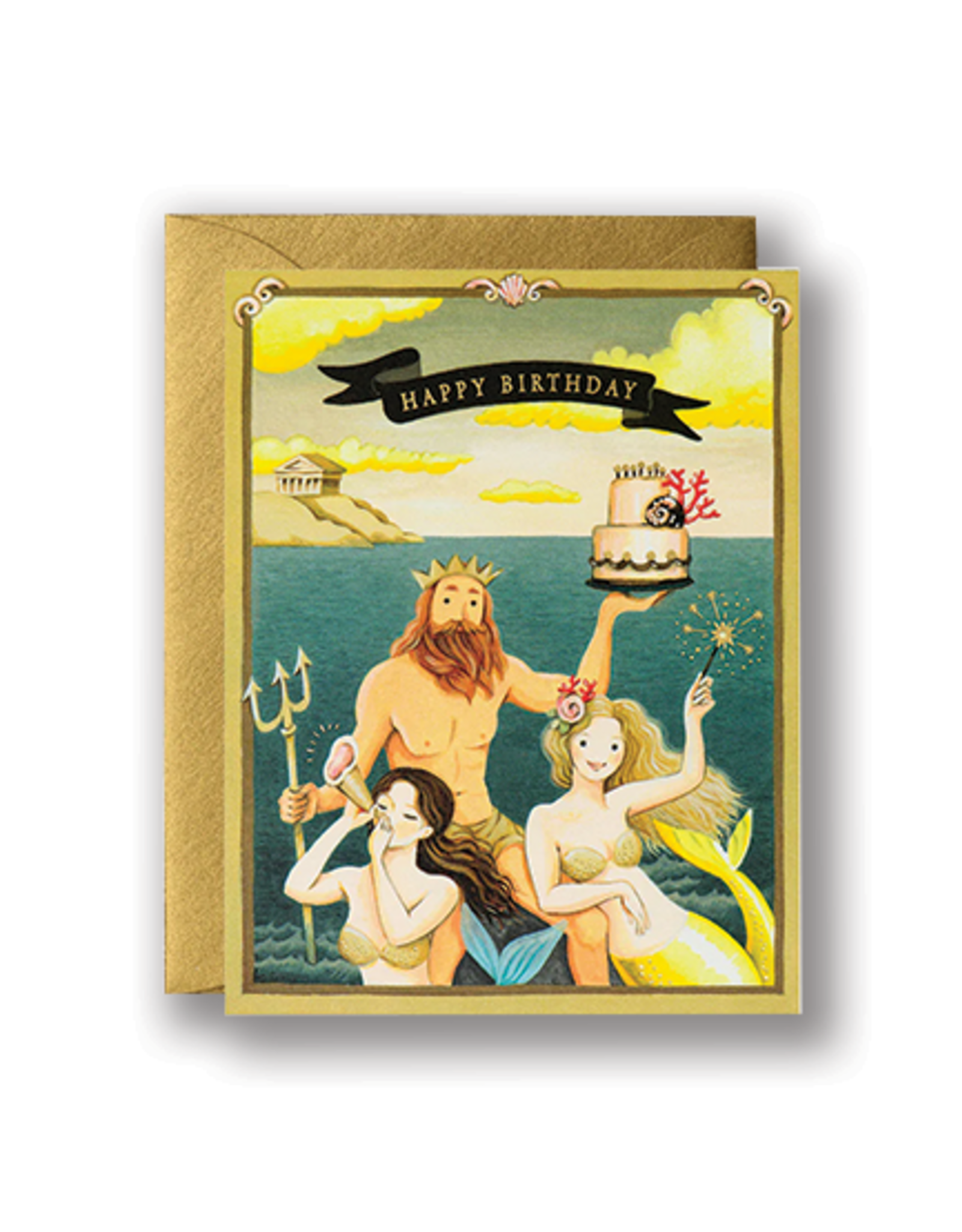 "Happy Birthday" Neptun & Mermaids Card