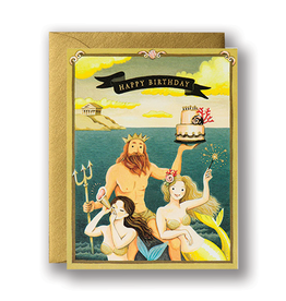 "Happy Birthday" Neptun & Mermaids Card