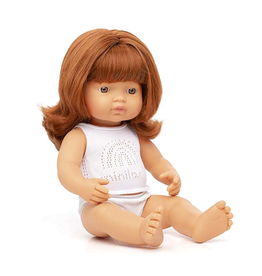 Miniland Baby Doll,  European Girl 15" (Red Hair)