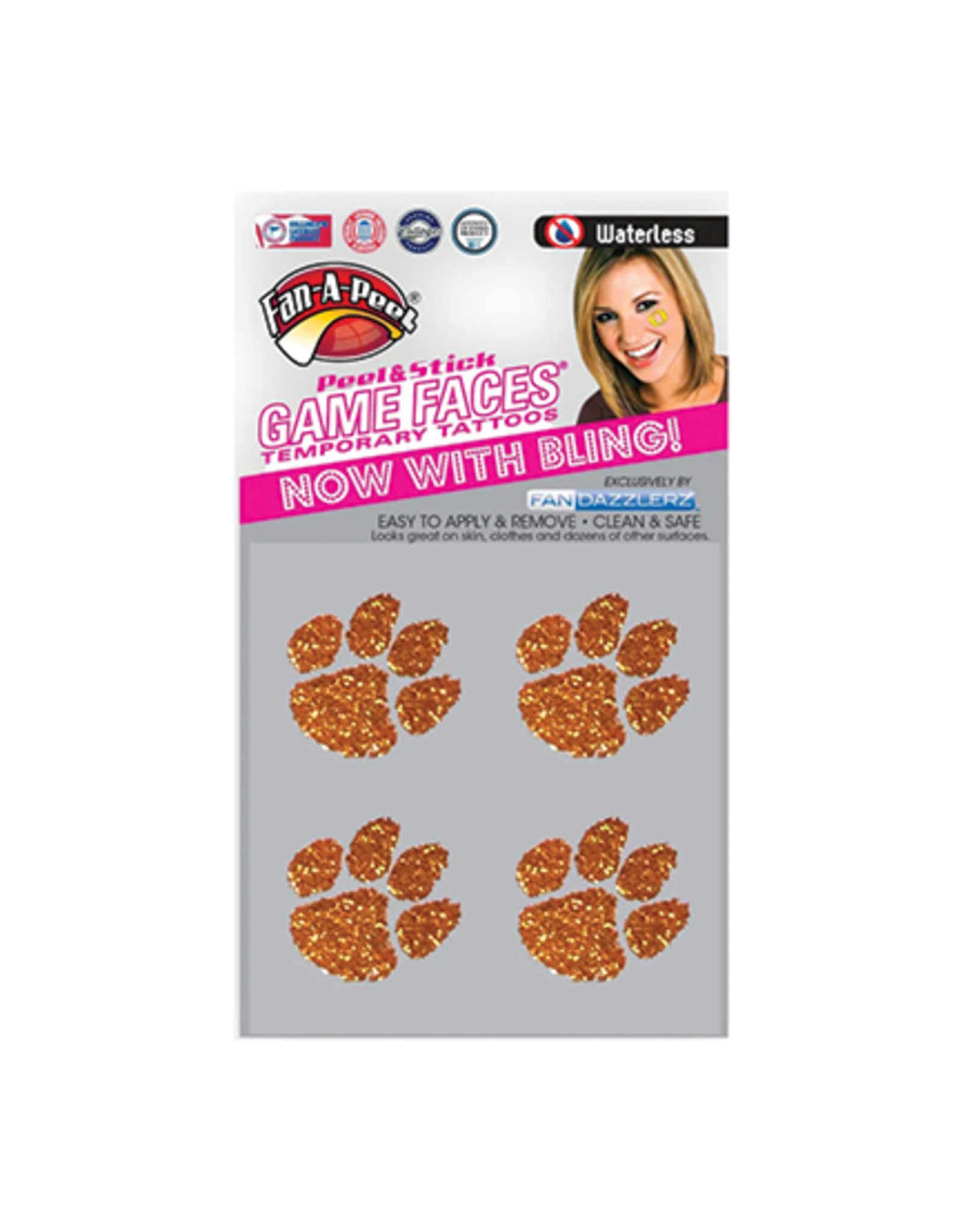 Clemson Game Faces Temporary Tattoo Stickers